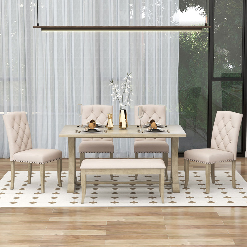 Red Barrel Studio® Shanequah 6-Piece Farmhouse Dining Table